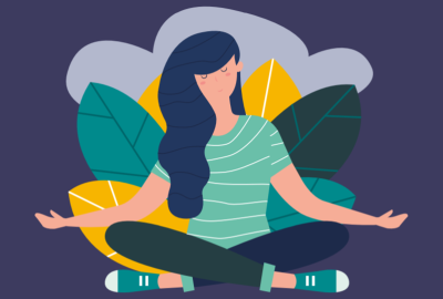 Illustration fra folderen "Mindfulness for pårørende - lær at mestre stress og bekymringer"