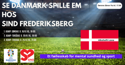 Se Danmark spille EM i fodbold hos SIND Frederiksberg