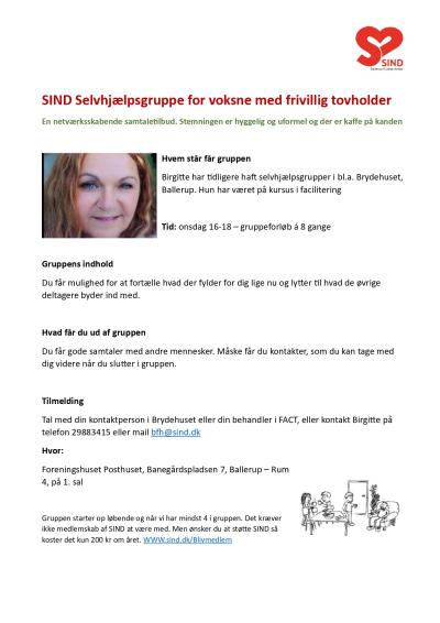 opslag om selvhjælpsgruppe SIND Ballerup-Furesø-Herlev